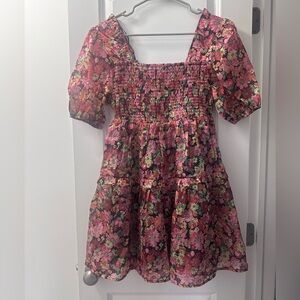 NWT Very J Floral Women’s Dress in Pink and Black